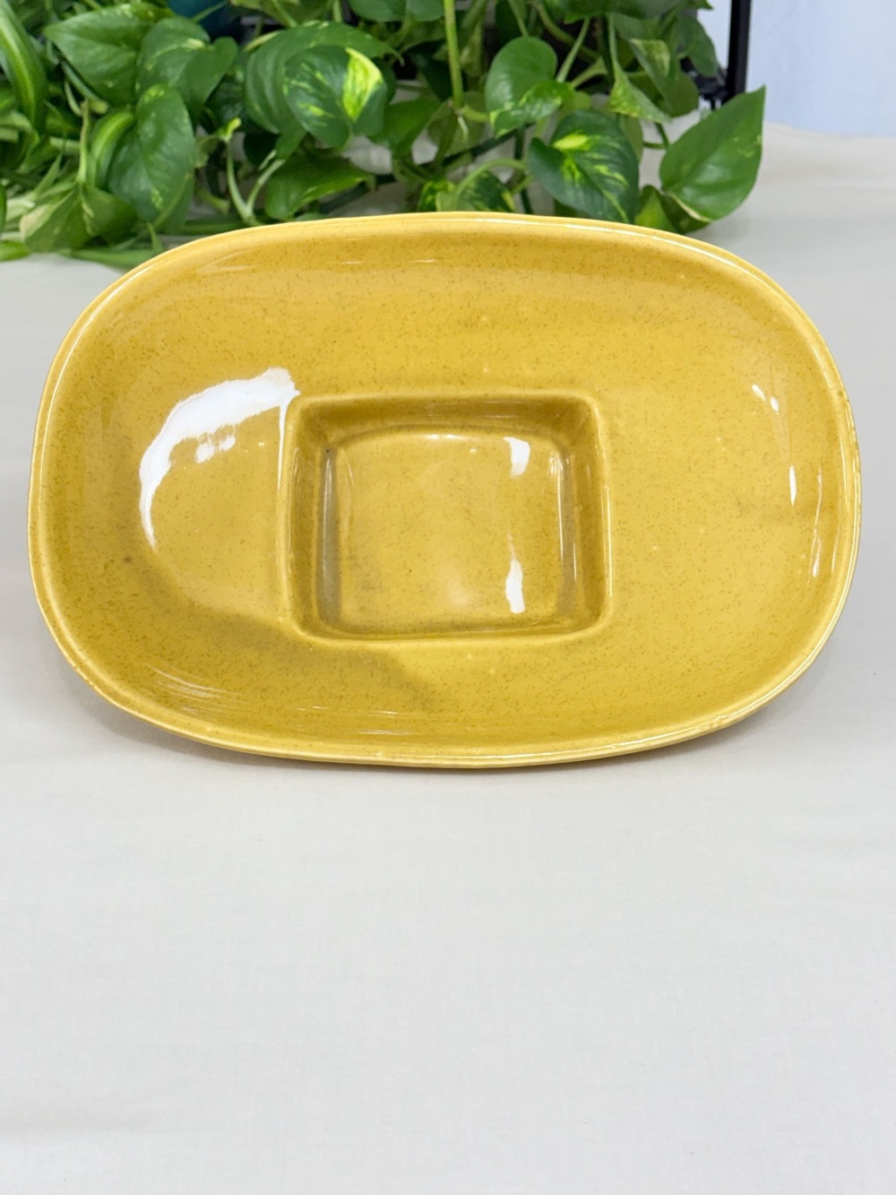 Vintage McCoy Pottery 1301 Low Bulb Planter/Centerpiece Bowl Mustard Yellow